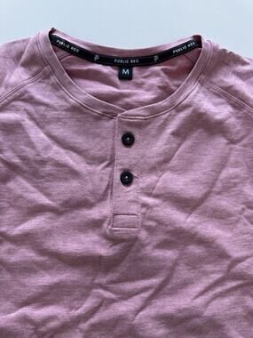 Public Rec Go-To Henley Short Sleeve Heather Pink Medium